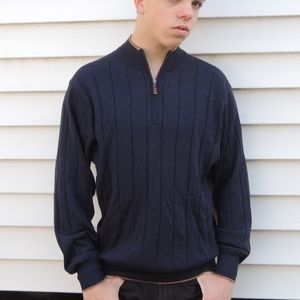 Peter Millar Merino Wool Quarter-Zip Sweater, Navy